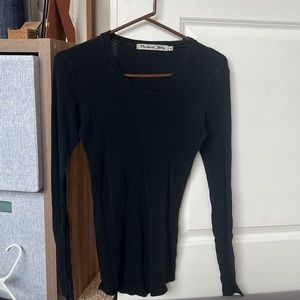 Black Michael Stars Waffle T-Shirt w/ Thumbholes